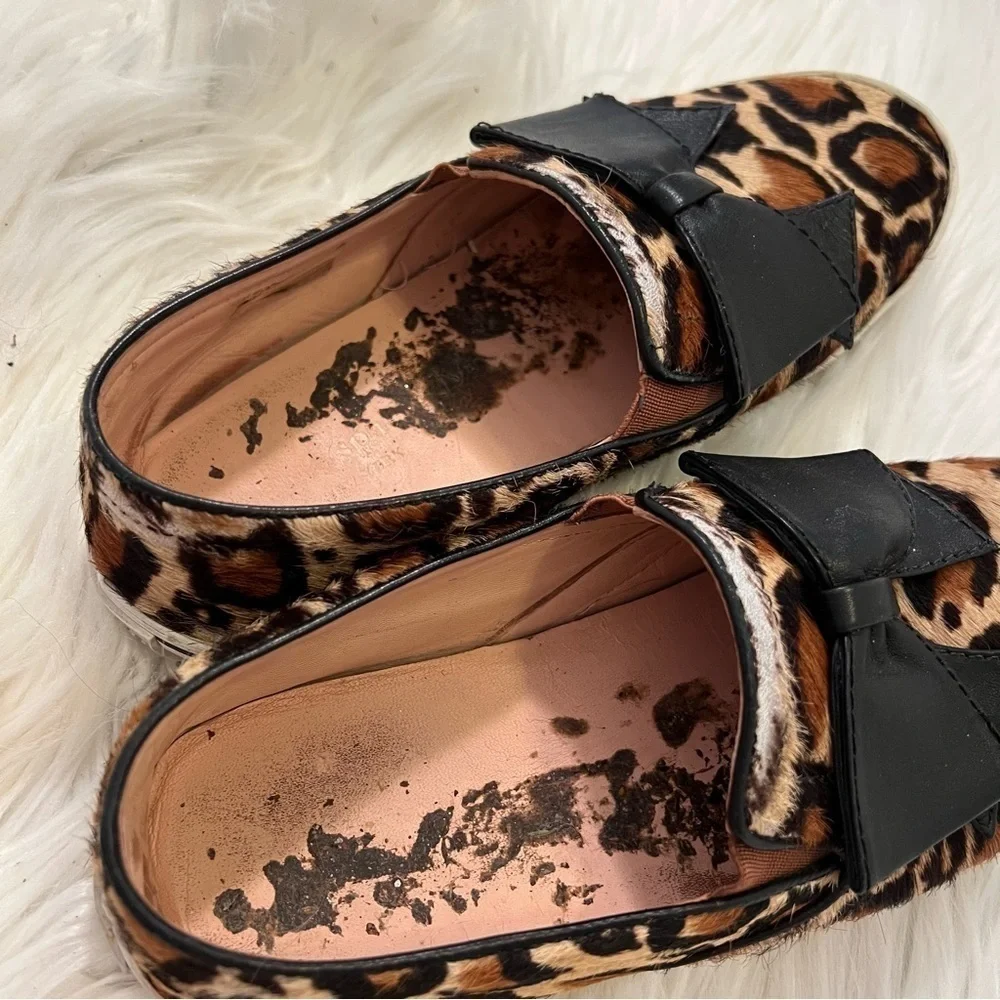 Kate Spade NY Women's Size 6.5 Delise Leopard Print Slip On Sneakers Calf Hair